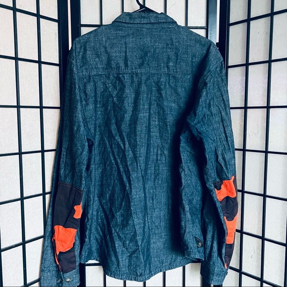 10 Deep denim long sleeve button down sz XL - Picture 6 of 7